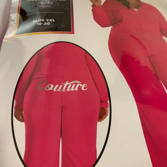 Couture Cutie Pink Track Suit Jumpsuit Size 2X 18-20 Halloween, Party, Costume - Picture 4 of 4